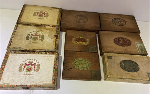 Sieben vintage zigarrenkisten - sieben,