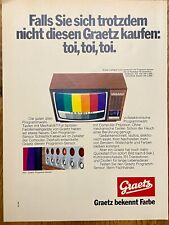 Graetz Fernseher Farbfernseher TV Original 1971 Vintage Advert Werbung Reklame