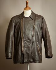 Vintage WWII German Motorcycle Dispatch Rider Jacket Haelson Horsehide Leather