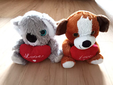 2 Plüschtiere Kuscheltiere Hund und Koala mit Herz "Love" ca. 25 cm groß