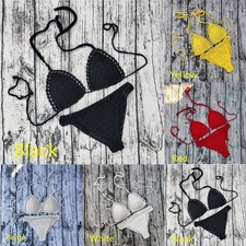 Beach Ready Damen Handarbeit Strick Neckholder Bikini Set mit Push Up Funktion