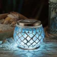 LED Solar Windlicht Mosaik