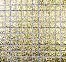 Mosaik Fliese Gold Gehämmert