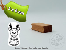 Holzstempel Rentier – Stanzi® Design - Süßes Tier Motiv Stempel