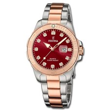 Festina Damenuhr Edelstahl silber gold Festina Boyfriend Armbanduhr UF20505/2