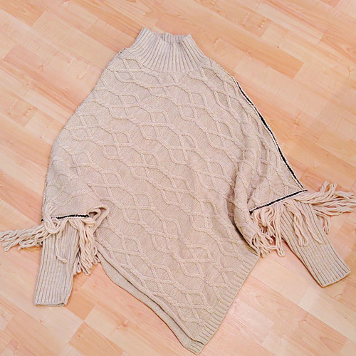 Poncho beige mit - beige, glitzer