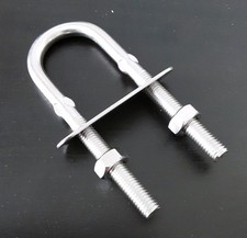 U-Bügel, Edelstahl, U-Bolzen V2A Gegenplatte Mutter Rohrbügel Augbolzen M8 x 100