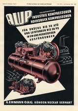 Alup Kompressoren Ehmann Köngen XL Reklame 1954 Kompressor Köngen am Neckar