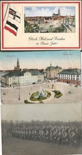 1908,3 X Ulm,WK1,Ulanen,Fahne,Einsingen,Lehr,Mähringen,Böfingen,Blau,Burlafingen