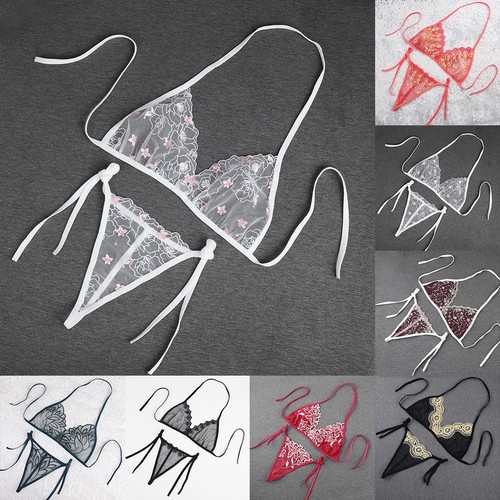 Bikini set mit blumenstickerei - bikini-set,