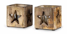 2er Set Windlicht Stern 9cm