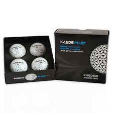 KAEDE Plus Metal Aero Soft Golfbälle  -  4 Stück - Silber Weiß Golf Geschenke