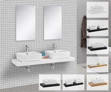 Massive Waschtisch konsole aus Eiche 75-150 x 50 cm Waschbecken Auflage Platte