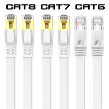 Lan Kabel Cat 8 Cat 7 Cat 6 Internet Netzwerk Flachkabel Ethernet RJ45 Highspeed