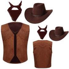 Kinder Jungen Mädchen Tops Western Cowgirl Karneval Cowboy Cosplay Weste Stage