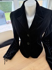 TAKKO FASHION VINTAGE SAMT BLAZER 34/36 SCHWARZ