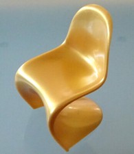 VITRA Design Miniatur, PANTON CHAIR, seltene GOLD - Variante, TOP Moët & Chandon