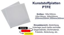 PTFE Teflon Platte weiß - Größe: 100mm bis 300mm - Stärke: 0,5 bis 20mm WÄHLBAR
