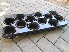 1x Anzuchtplatte Pflanztray mit Pflanztöpfe 9cm Kunststoff Anzucht Umtopfen 