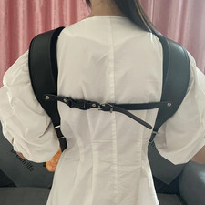 Akkordeon Schwarz Echtleder