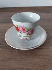 Alte Rosentasse mit Spruch ich