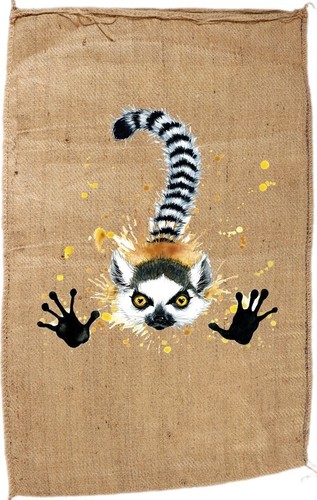 Kaffeesack motiv lemur kopi - kaffeesack,