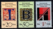 DDR 3245-3247 , gestempelt / o / IBA , Buchkunst Ausstellung Leipzig /g1