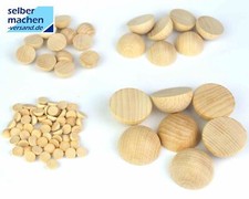 Holz-Halbkugeln aus massiver Buche, Ø 10-50 mm, ohne Bohrung