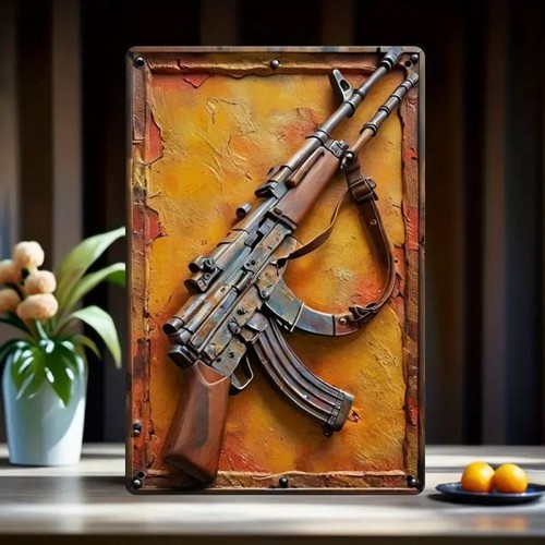 Blechschild maschinengewehr - blechschild,