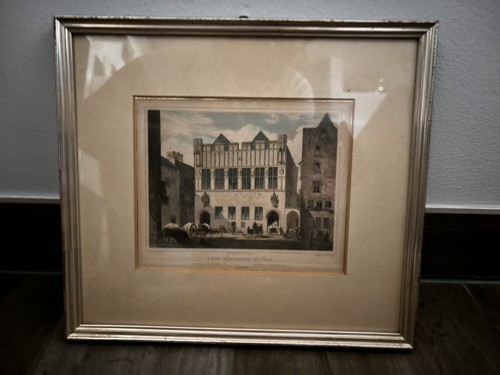 Kolorierter stahlstich - kolorierter,