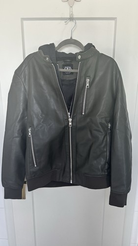 Zara jacke lederimitat kapuze - zara,