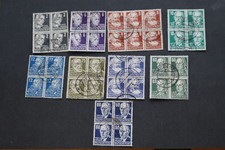 SBZ Posten Köpfe I gestempelt in 4erBlocks 2/8/10/12/25/50/60 u.80 geprüft u.a.
