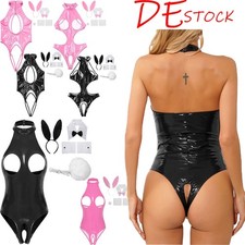Damen Wetlook Body Catsuit