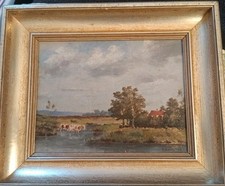 Antikes Öl-Gemälde handsigniert,originalgetreu gemalt,kleines Bild in Goldrahmen