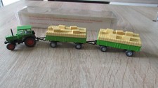 Wiking 26386 Deutz Fahr Schlepper mit 2 Anhänger mit Stroh in OVP