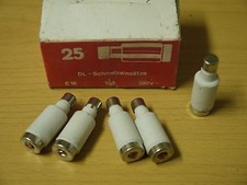 5x DL Schmelzeinsätze Schmelzsicherung 10A 380V E16 DDR Sicherung Porzellan rot