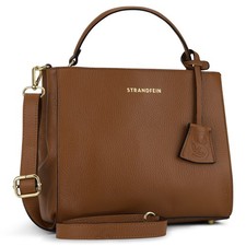 Strandfein Leder Handtasche ECHT LEDER Schultertasche in Cognac Ledertasche NEU