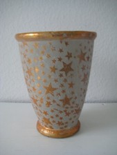ANTIKE WEIHNACHTSVASE - MIT GOLDENEN STERNEN - GOLDRAND -