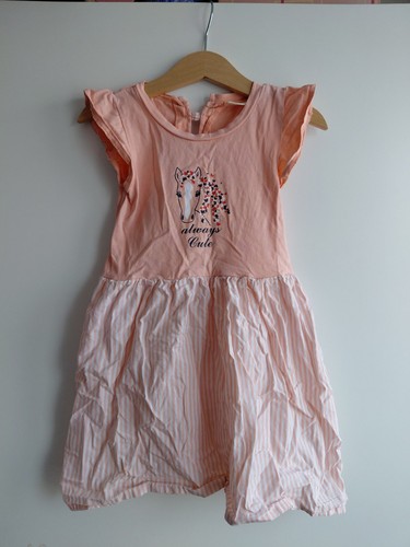 Kleid 104 rosa weiß - gr.,