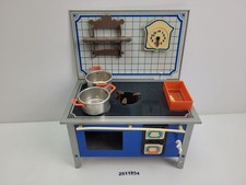 Ofen + Töpfe für Puppenküche Blech Kunststoff Spielzeug Kinder alt #2511854