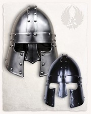 Mytholon Halanor Barbuta Stahl  Blank Groß Larp Mittelalter Reenactment #11431