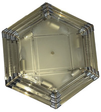 Vintage Sechseck Facettiertes Glas von LECLA Lampe