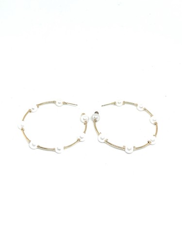 Statement perlen creolen gold - perlen,