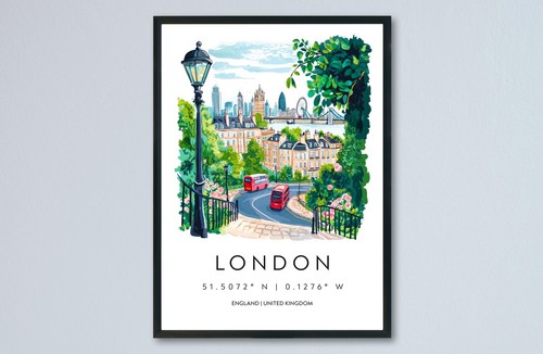 London watercolor poster - london,