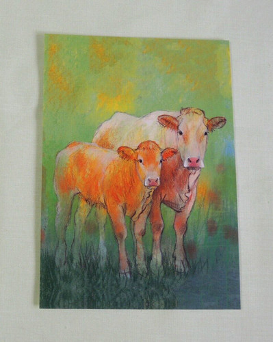 Postkarten kuh kalb loes - kuh,