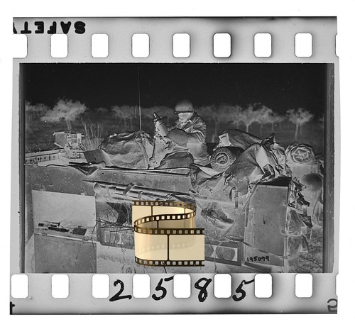 Negativ 4x3 5cm - negativ, soldat