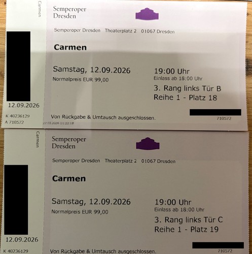 Karten semperoper dresden - karten,