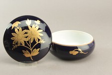 Ilmenau  Graf von Henneberg Deckeldose Bonboniere Echt Kobalt Blumen ca. 12,5cmØ