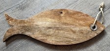 Fischbrett aus Mangoholz mit Aufhänger - Schneidebrett, Servierplatte, Holzbrett