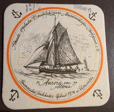 Bierdeckel Hamburg Astra Aurora von Altona 1934 gebaut  Schiffe